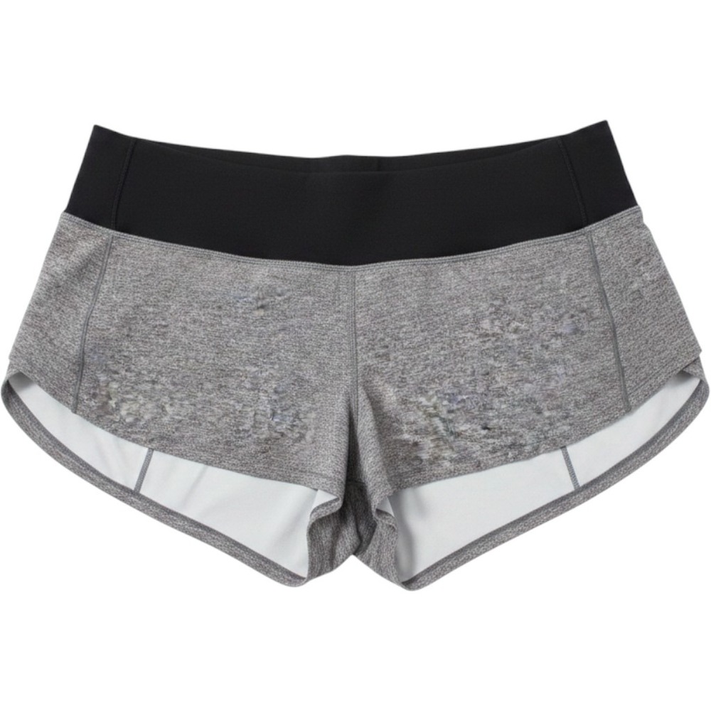 Lululemon Speed Up Running Shorts Women 6 Heathered Grey Black 2.5"